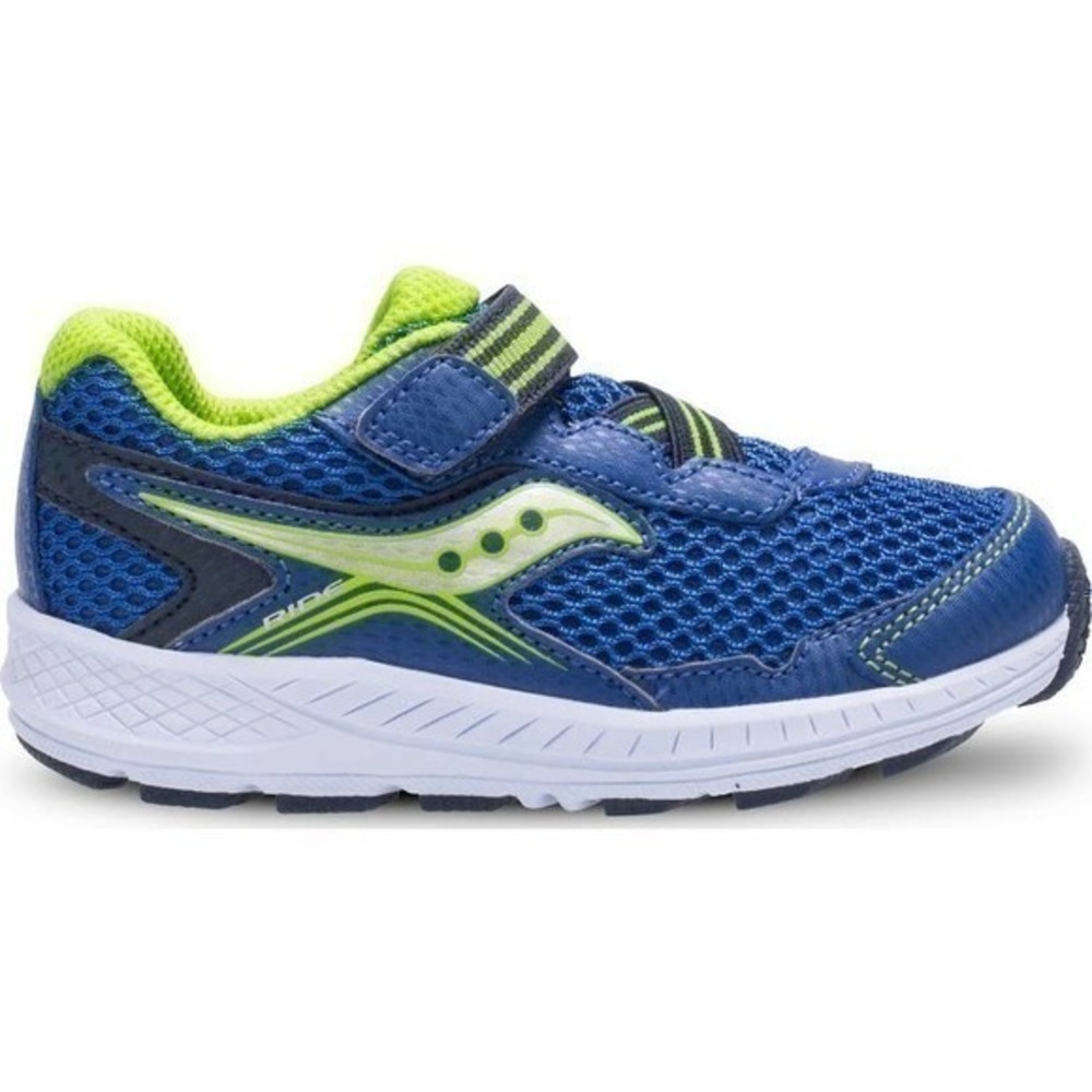 Saucony Ride 10 Jr. Sneaker blue hook and loop closure size 6.5 unisex kids